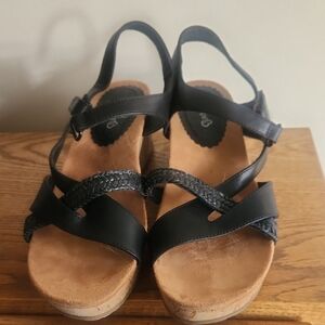 BareTraps Black Sandals with Adjustable Ankle Strap